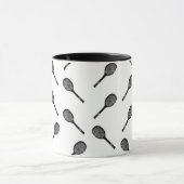 テニスラケットパターン旧式なテニスの芸術のデザイン マグカップ (中央)