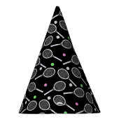 テニスラケットパターン贅沢なブラック パーティーハット (右)
