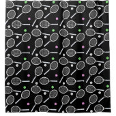 テニスラケットパターン シャワーカーテン (正面)