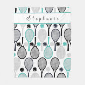 テニスラケットパラダイスキュート女子スポーツチーム遊 フリースブランケット (正面)