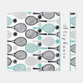 テニスラケットパラダイスキュート女子スポーツチーム遊 フリースブランケット (正面(横))