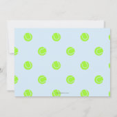 テニスラケットブルーボーイズ写真誕生日 招待状 (裏面)