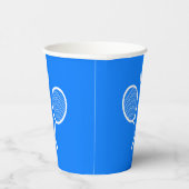 テニスラケットブルー背景パーティー 紙コップ (右)