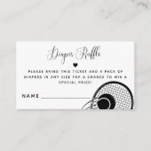 テニスラケットボールスポーツベビーシャワーおむつラッフル エンクロージャーカード (正面)