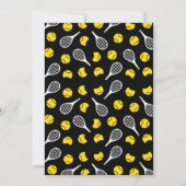 テニスラケットボールパターン子供の誕生日パーティー 招待状 (裏面)