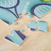 テニスラケットボール&キッズ名パタンかわいいスポーツ ジグソーパズル (側面)