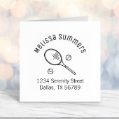 テニスラケットラケットとボールアーチアドレス セルフインキングスタンプ