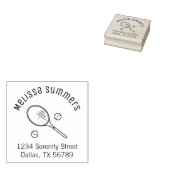 テニスラケットラケットとボールアーチアドレス ラバースタンプ (押印)