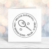 テニスラケットラケットとボールラウンドアドレス セルフインキングスタンプ