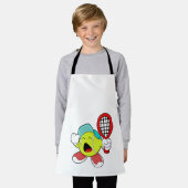 テニスラケット付きテニスボール エプロン (着用した状態)