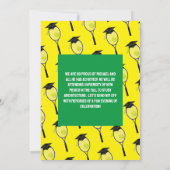 テニスラケット卒業パーティー招待状 招待状 (裏面)