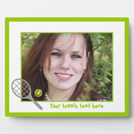 テニスラケット及びボールカスタム フォトプラーク (正面)