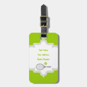 テニスラケット及びボールカスタム ラゲッジタグ (正面縦)