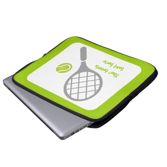 テニスラケット及びボールカスタム ラップトップスリーブ (正面下部)