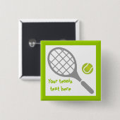 テニスラケット及びボールカスタム 缶バッジ (正面&裏面)