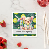 テニスラケット及びボール1歳パーティー スタンダードカクテルナプキン (インサイチュ)