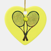 テニスラケット及び球のオーナメント セラミックオーナメント (裏面)