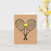 テニスラケット及び球カード カード (黄色い花)