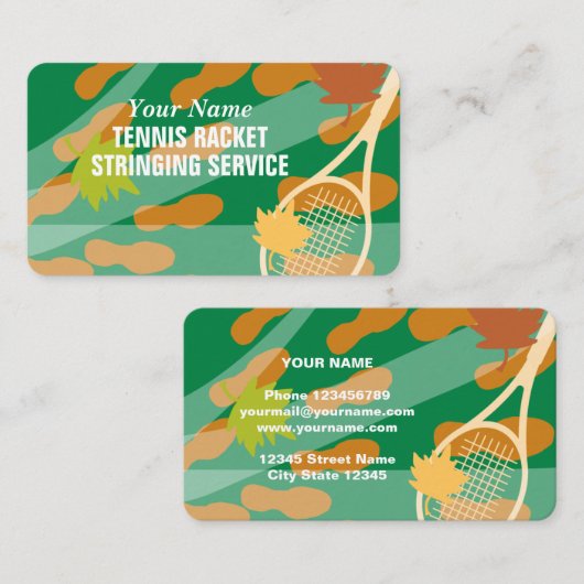 テニスラケット張りサービス名刺 名刺 (正面/裏面)