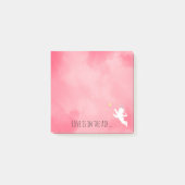 テニスラケット愛好のピンクキューピッド ポストイット (正面)