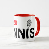 テニスラケット文字 マグカップ (正面右)