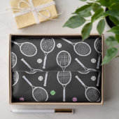 テニスラケット柄 ブラック 薄葉紙 (ギフト)