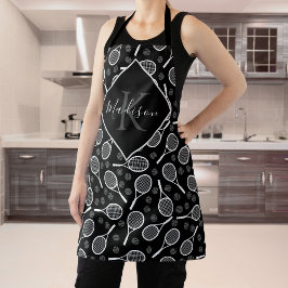 テニスラケット用モノグラムエプロン名前をカスタムする エプロン