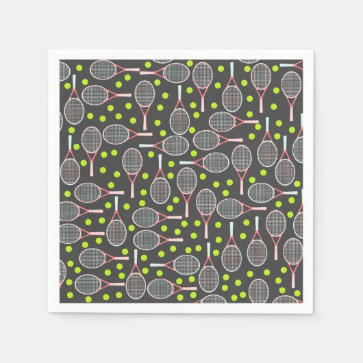 テニスラケット紙ナプキンス スタンダードカクテルナプキン (正面)