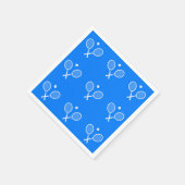 テニスラケット青い背景 スタンダードカクテルナプキン (角)