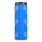 テニスラケット青い背景 タンブラー (裏面)