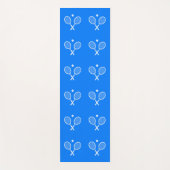 テニスラケット青い背景 ヨガマット (正面)