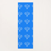 テニスラケット青い背景 ヨガマット (裏面)