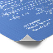 テニスラケット1916パテントアート – 青写真 ポスター (角)