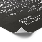 テニスラケット1916パテントアート – Chalkboard ポスター (角)