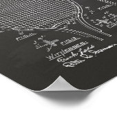 テニスラケット1916 Patent Art - Chalkboard ポスター (角)