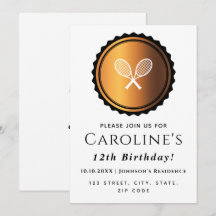 テニスラケット ゴールド＆ブラック エレガントプレーヤーズパーティー