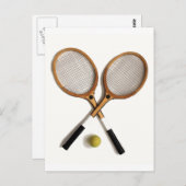 テニスラケット、スポーツ、野球の試合、 ポストカード (正面/裏面)