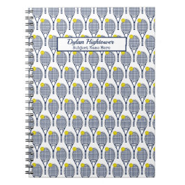 テニスラケット |ボールパターンのホワイトネーム |件名 ノートブック