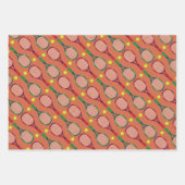 テニスラケット&ボールパターン ラッピングペーパーシート (正面)