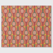 テニスラケット&ボールパターン ラッピングペーパー (フラット)