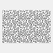 テニスラケット&ボール誕生日ギフト ラッピングペーパーシート (正面2)