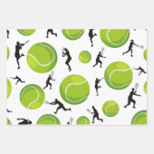 テニスラケット&ボール誕生日ギフト ラッピングペーパーシート (正面)