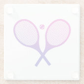 テニスラケット(マゼンタから紫グラデーション) ガラスコースター (裏面)