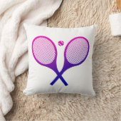 テニスラケット(マゼンタから紫グラデーション) クッション (ブランケット)