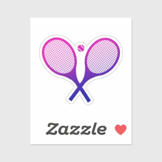 テニスラケット(マゼンタから紫グラデーション) シール (シート)