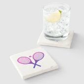 テニスラケット(マゼンタから紫グラデーション) ストーンコースター (横)