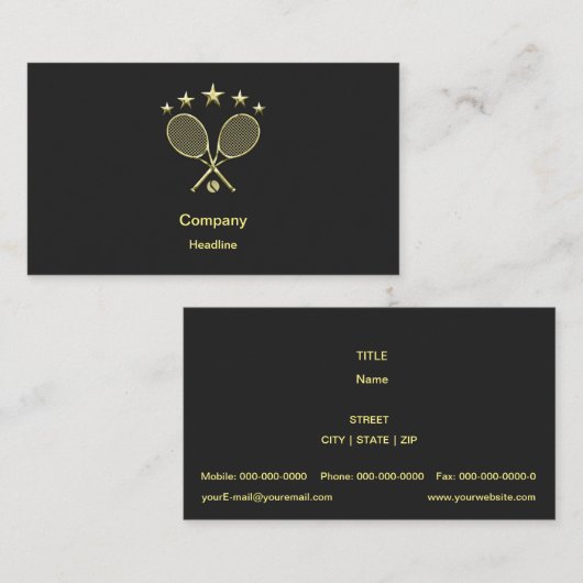テニスラケット 名刺 (正面/裏面)