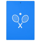 テニスラケット（青い背景にボール付き） クリップボード (裏面)