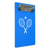 テニスラケット（青い背景にボール付き） ミニクリップボード (アングル)