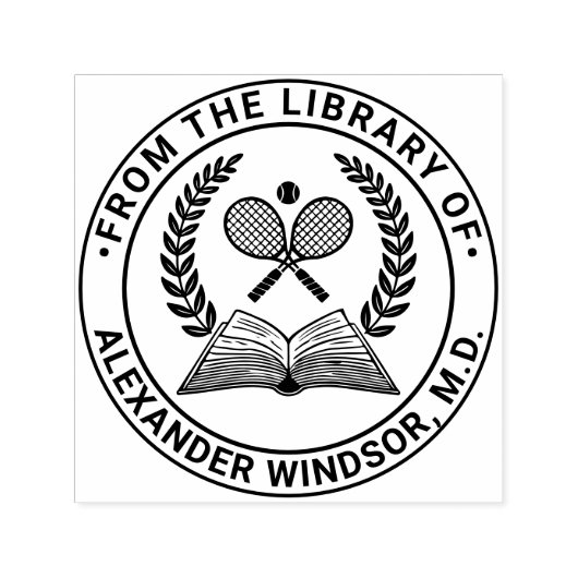 テニスラックストブックリース#1LRブック名 セルフインキングスタンプ (デザイン)